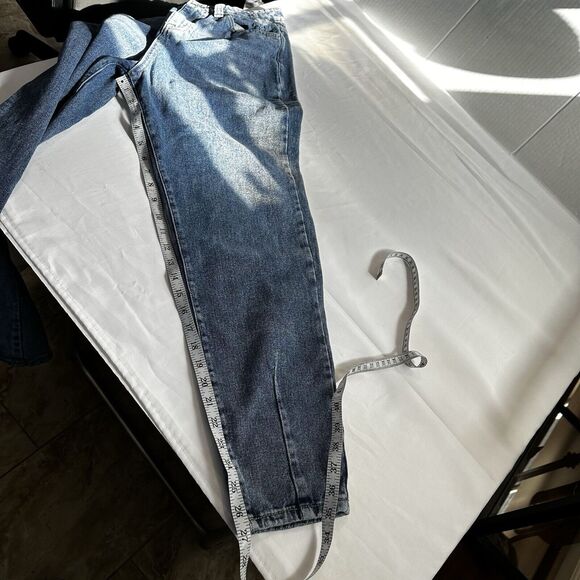 Simple Society Womens Jeans Straight High Rise Distressed Pleated Leg Sz 5/27 - Picture 7 of 9